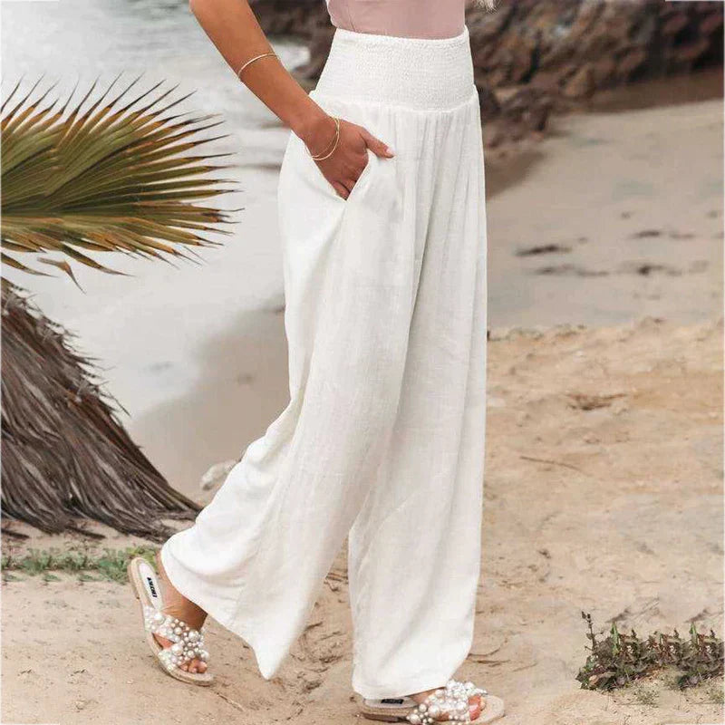 Georgene - loose cotton linen trousers