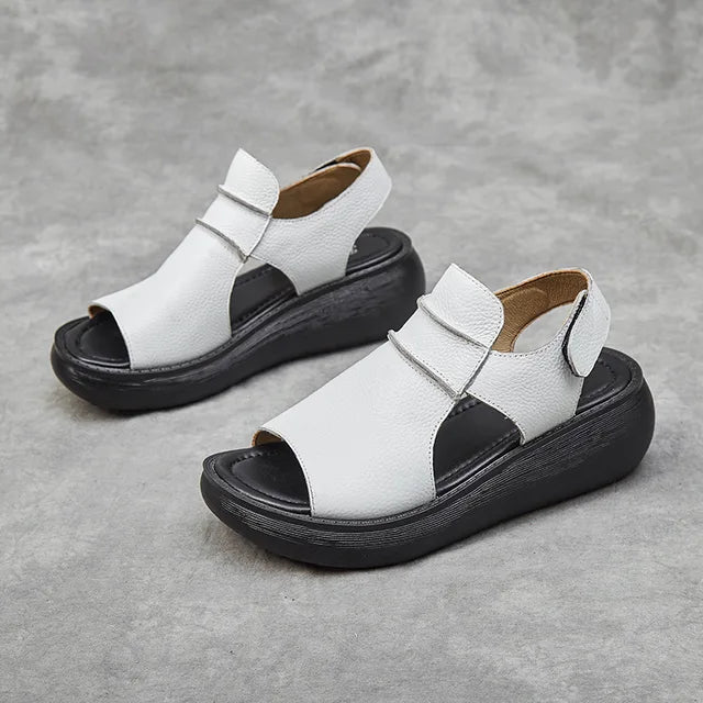 Samantha - Sandals with thick sole and velcro fastening