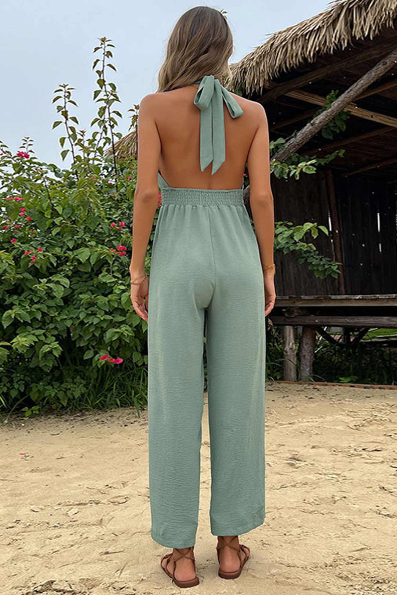 Aina - tie-back cutout high waist jumpsuits