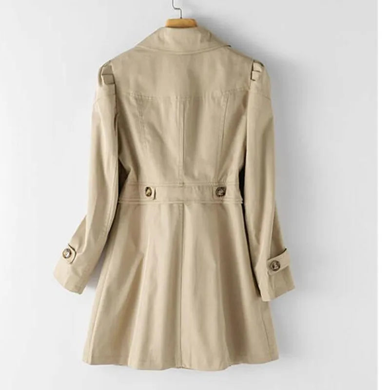 Women's Slim Fit Buttoned Trench Coat