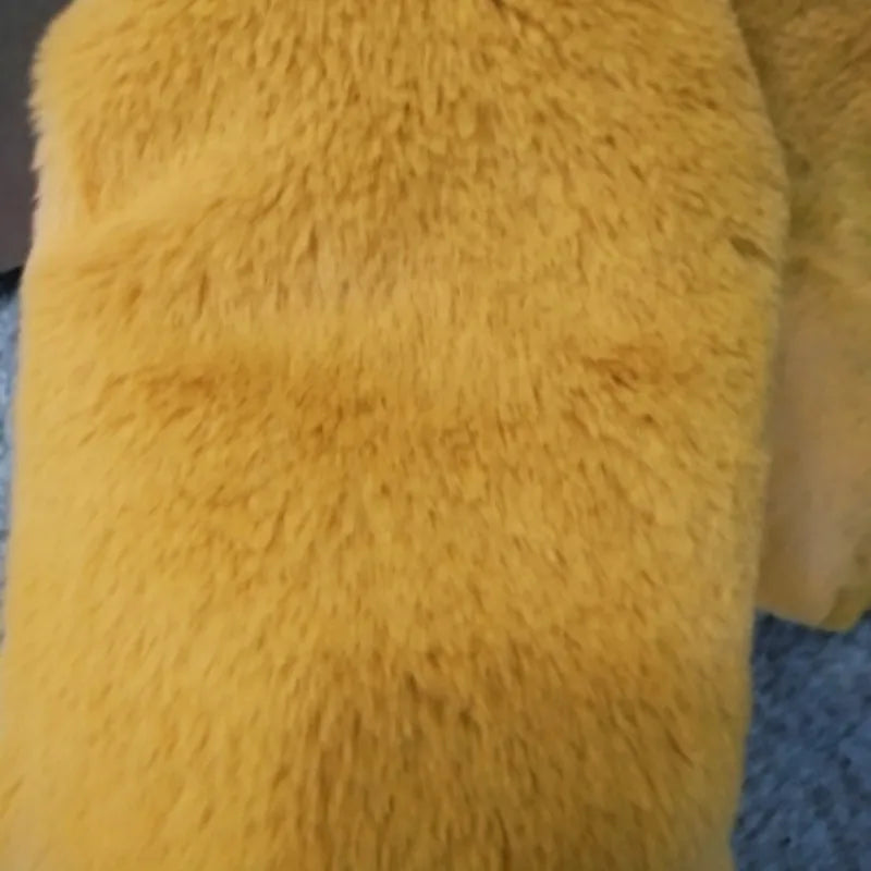 Women's Faux Fur Coat - Warm & Thick Lapel Winter Coat