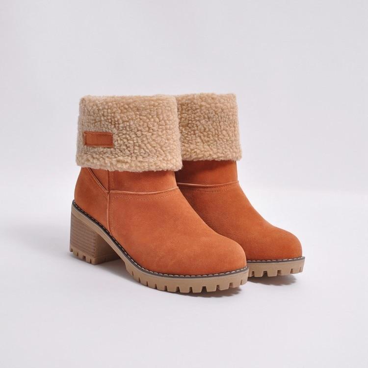 Warm winter boots made from winter fur