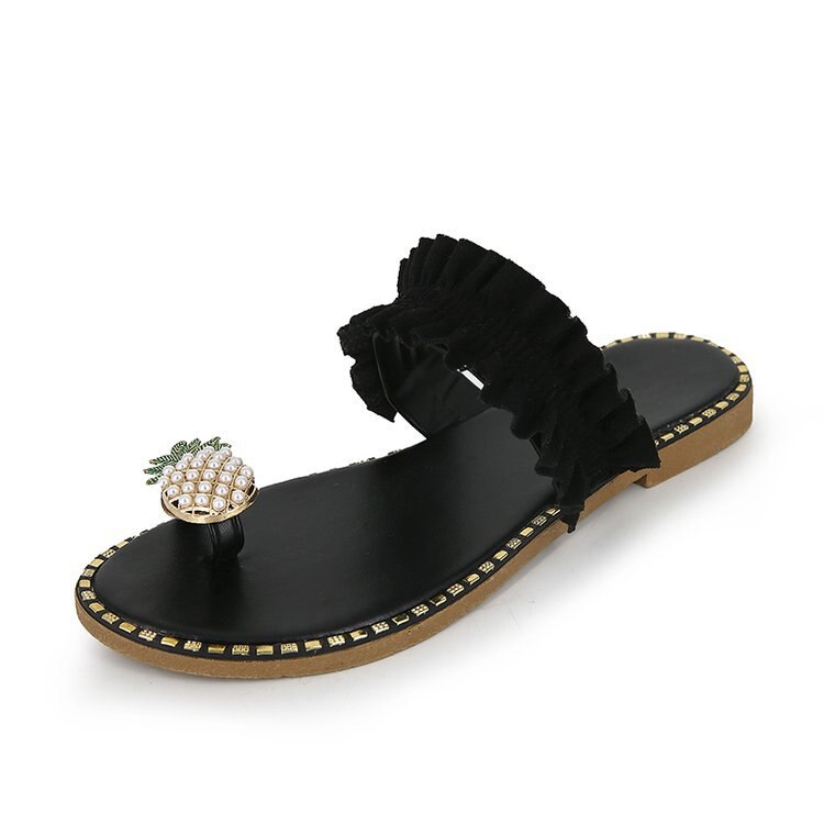 Livia - Ruffled sandals with pineapple detail