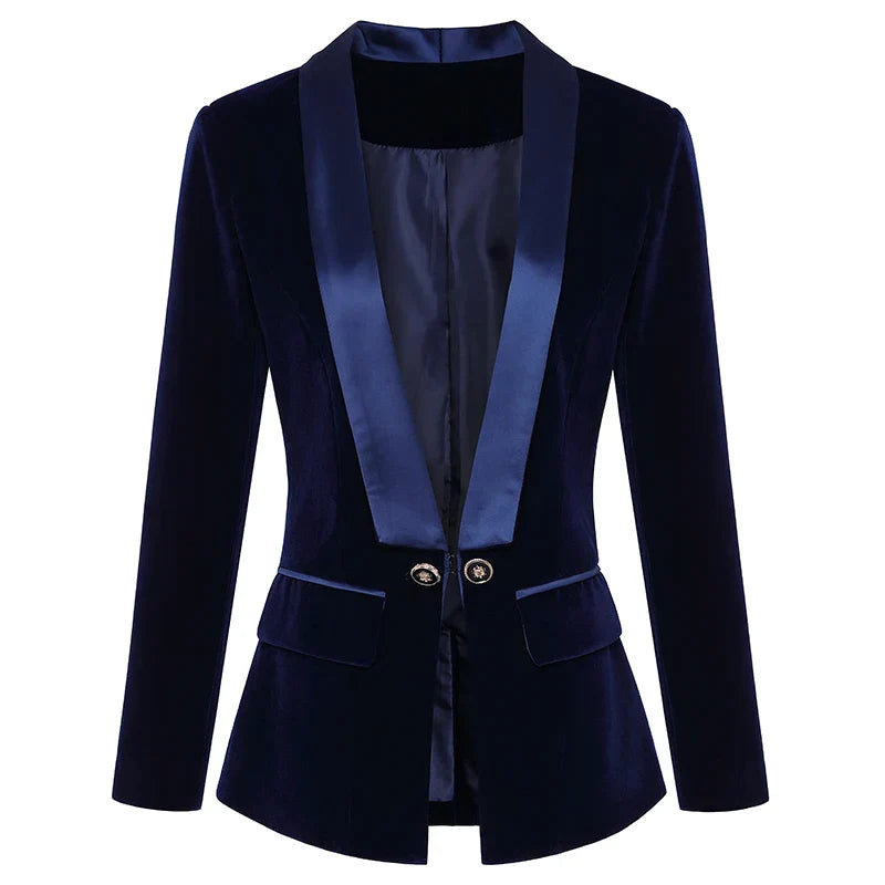 Isabelle - Velvet tuxedo blazer with satin lapels