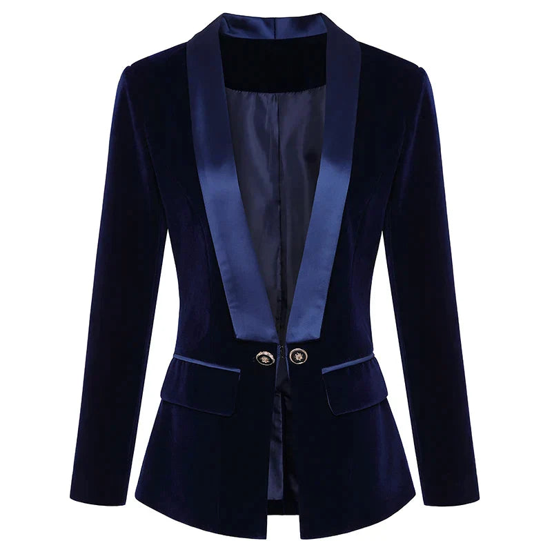 Isabelle - Velvet Tuxedo Blazer With Satin Lapels