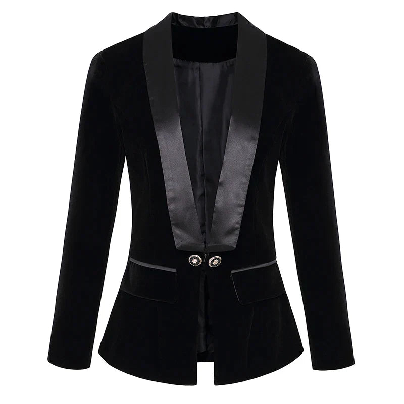 Isabelle - Velvet tuxedo blazer with satin lapels