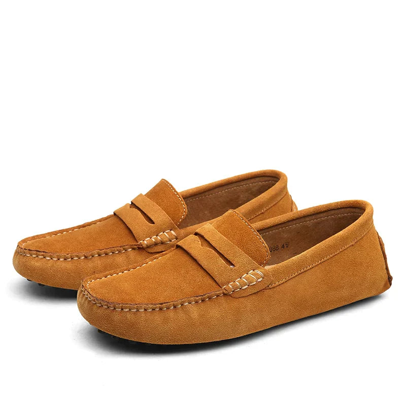 Italian-style suede loafers