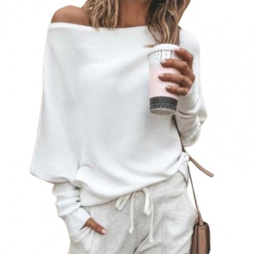 Women's knitted jumper with off-the-shoulder and raglan sleeves