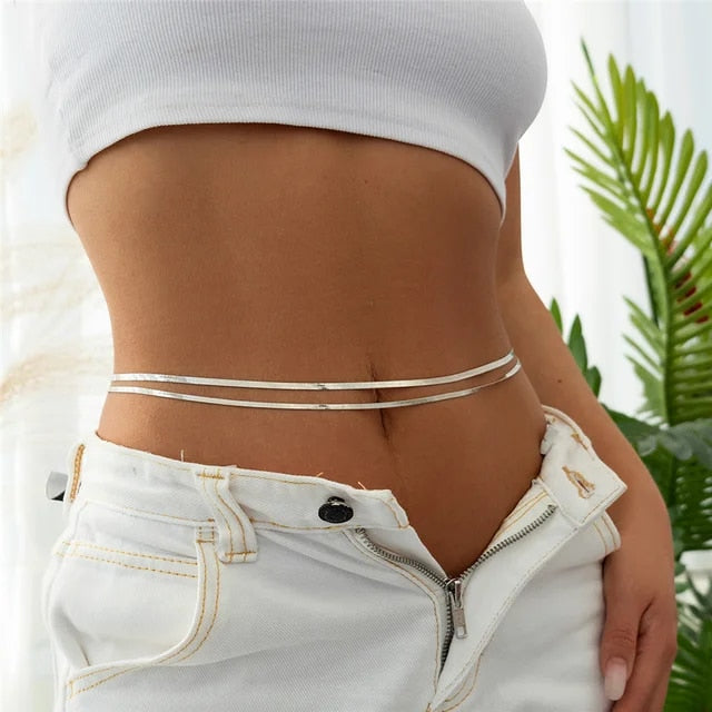 Serena - Simple waist belt with snake chain