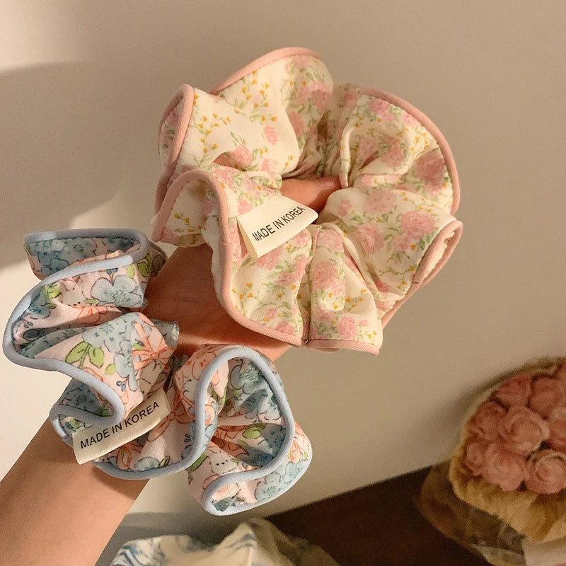 Xenia - Floral fabric hair ties with elastic band