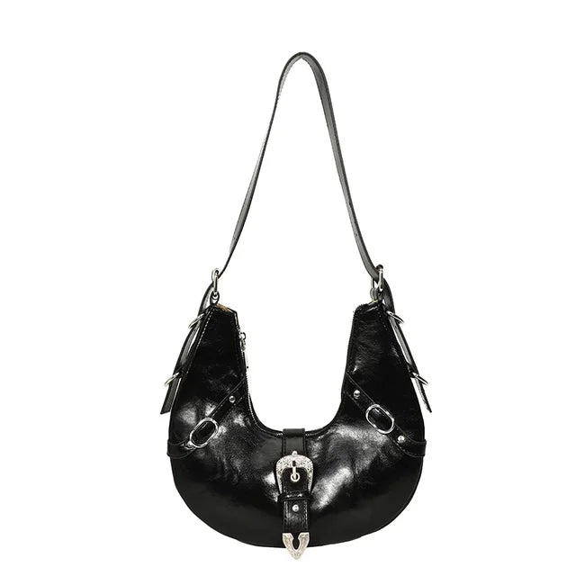 Lorelei - Fashionable shoulder bag with silver hardware accents