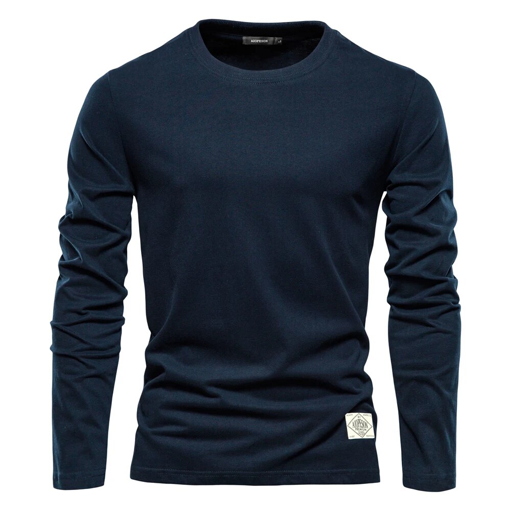 Long-sleeved T-shirt with O-neck