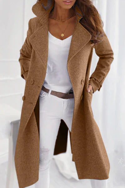 Alarice | Women's Elegant Wide Lapel Trench Coat – Stylish & Classic Outerwear for All Seasons