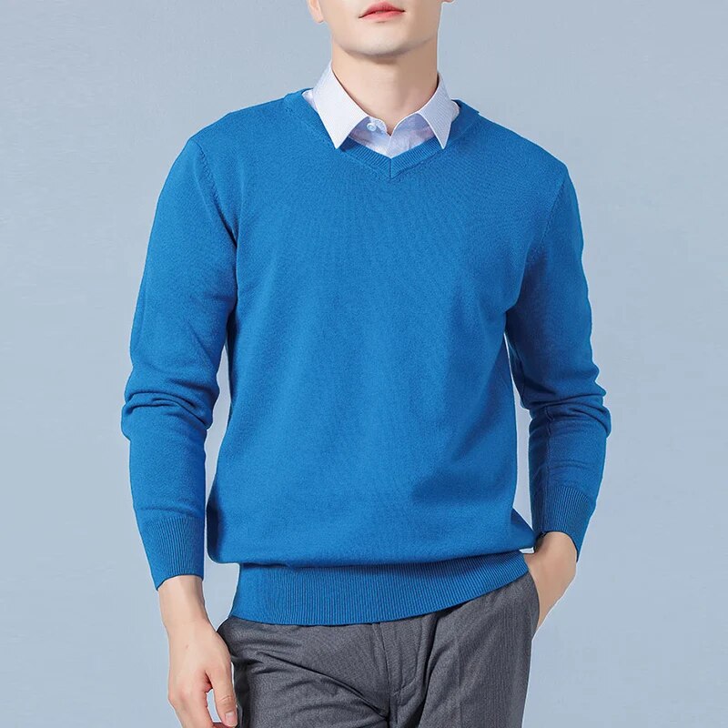 Rico - Solid jumper with V-neck