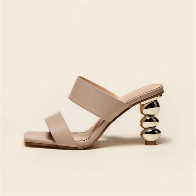 Kendall - Elegant sandals with heel and square toe