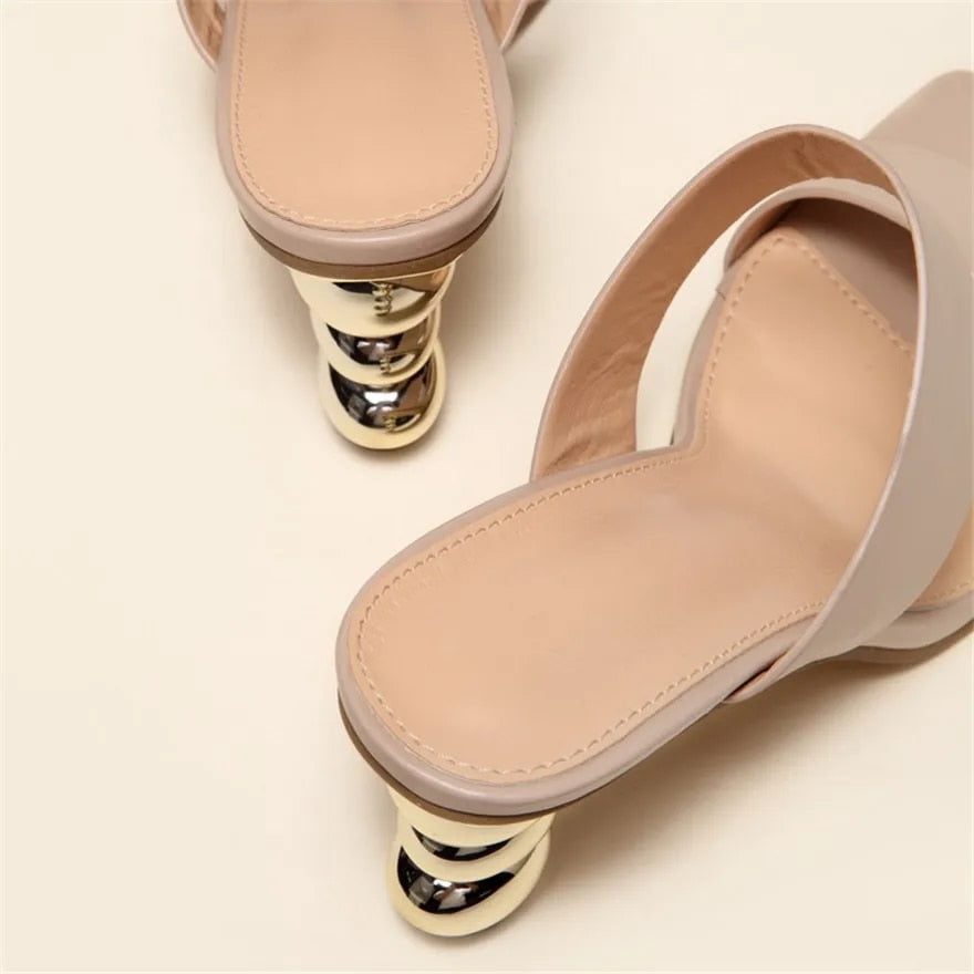 Kendall - Elegant sandals with heel and square toe