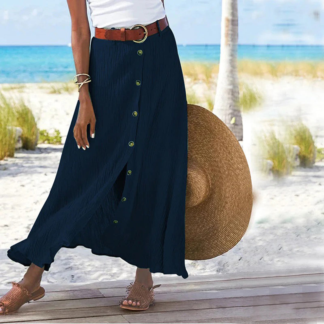 Ula - Maxi skirt with button placket