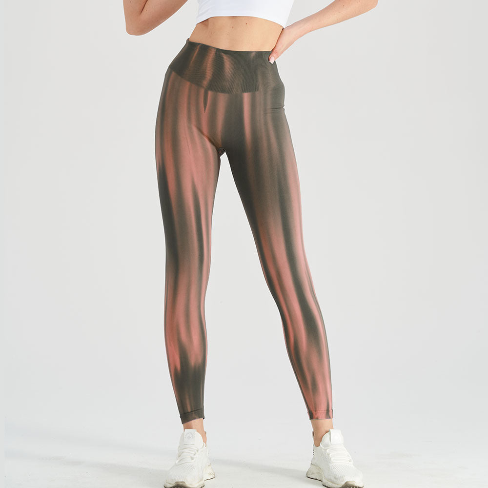 Marina - Performance leggings With High Waist and Seamless Wave Pattern