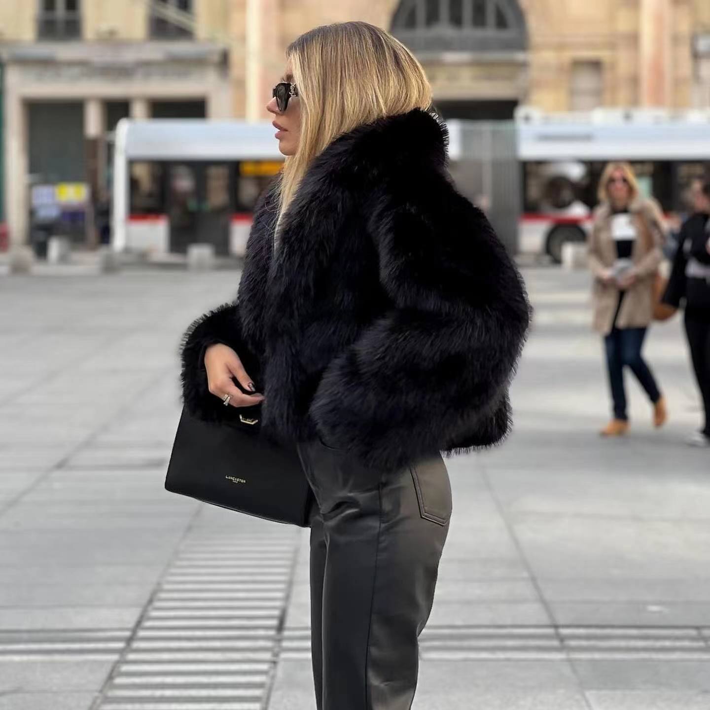 Elegant faux fur winter coat for women