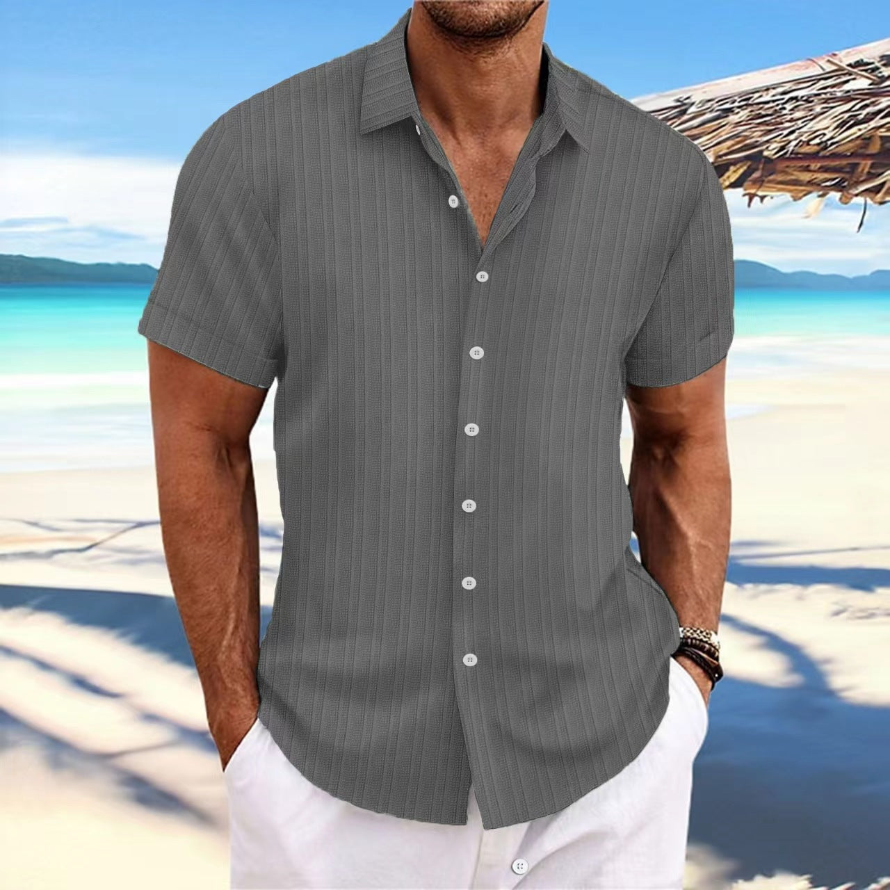 Alvaro - Striped shirt for men