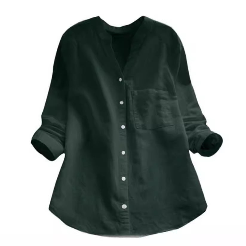 SOPHIA -  Casual shirt made from linen and cotton