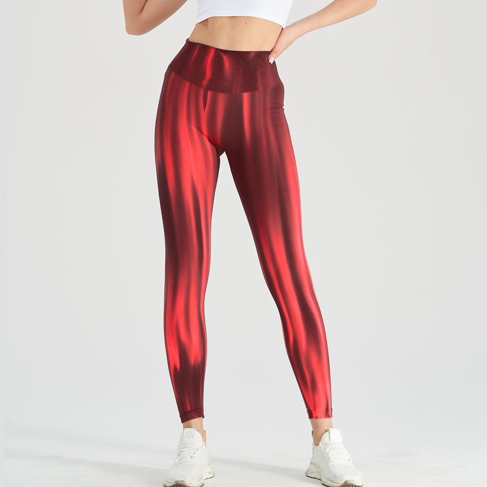 Marina - High-waisted performance leggings with seamless wave pattern