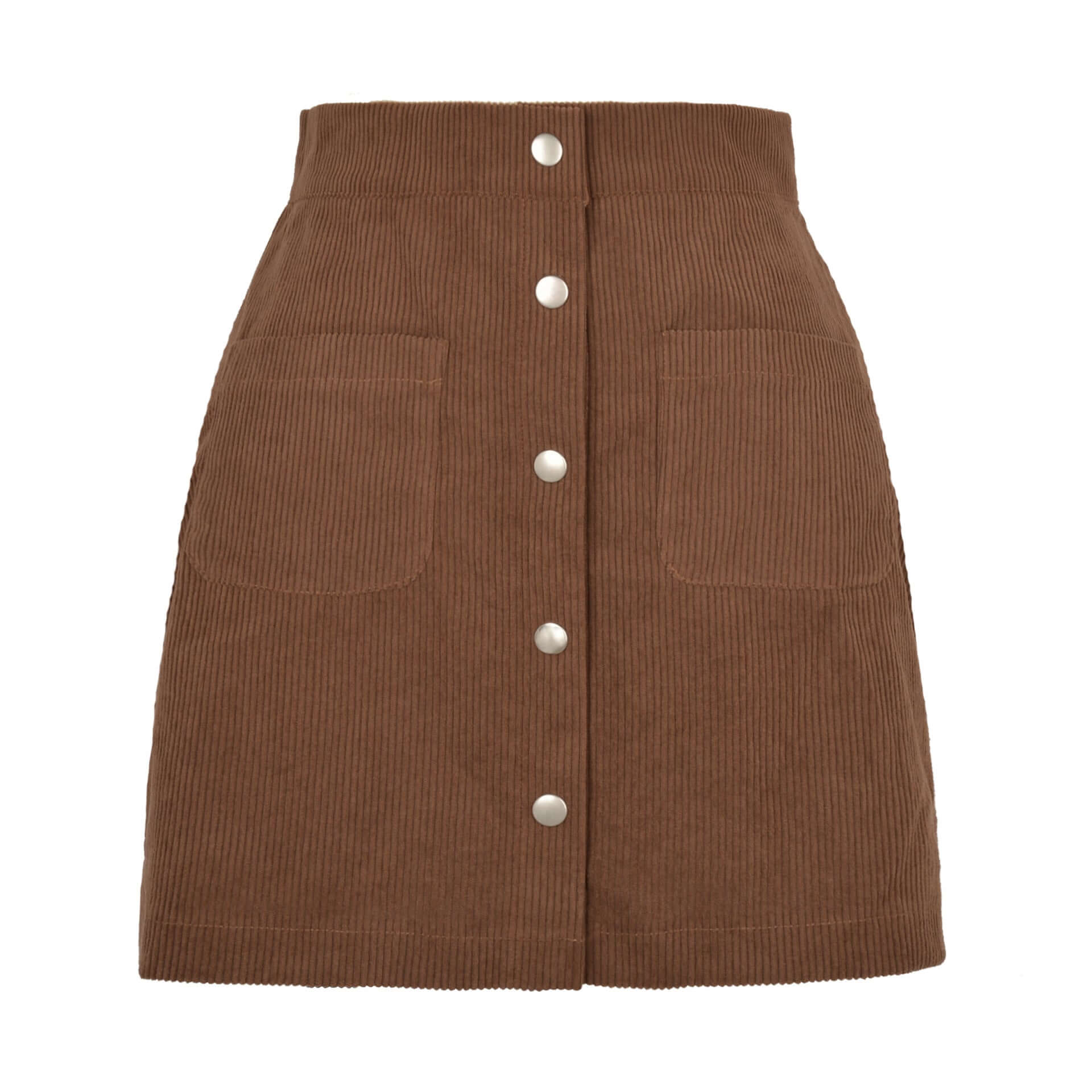 Modern single-breasted Slim Fit Solid Skirt