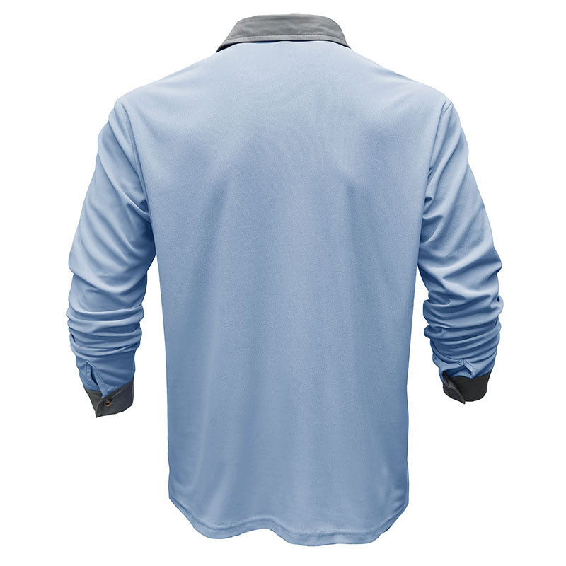 Darren - Long-sleeved men's polo shirt with lapels