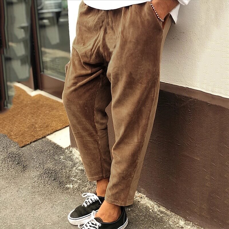 The fashionable and unique corduroy trousers