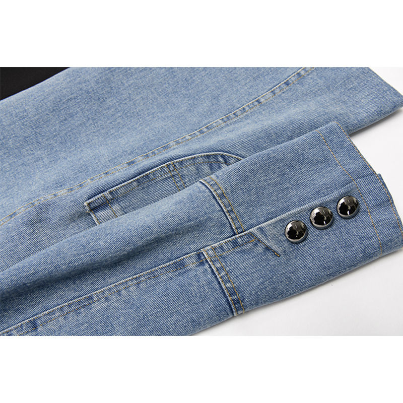 Vintage denim patchwork jackets for women