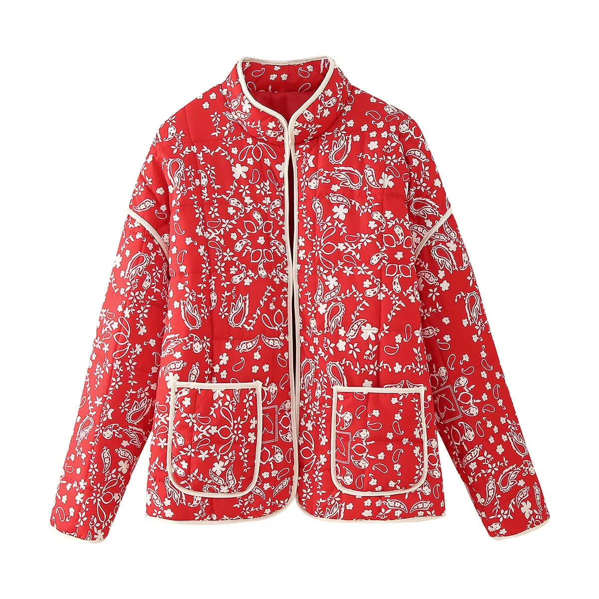 Vintage floral print jacket for women