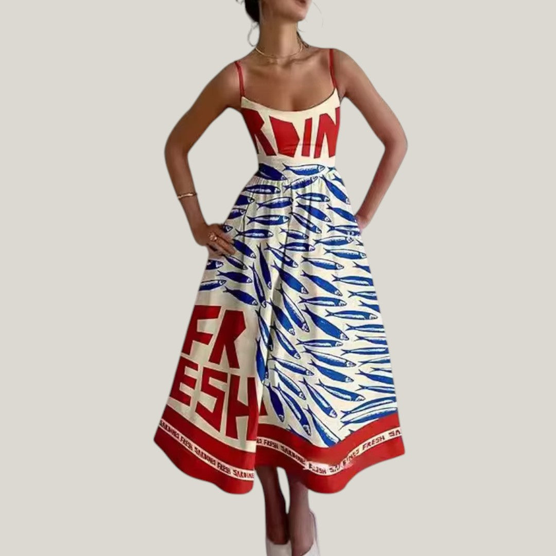 Lux & Classy  • Women's Casual Fish Print Dress
