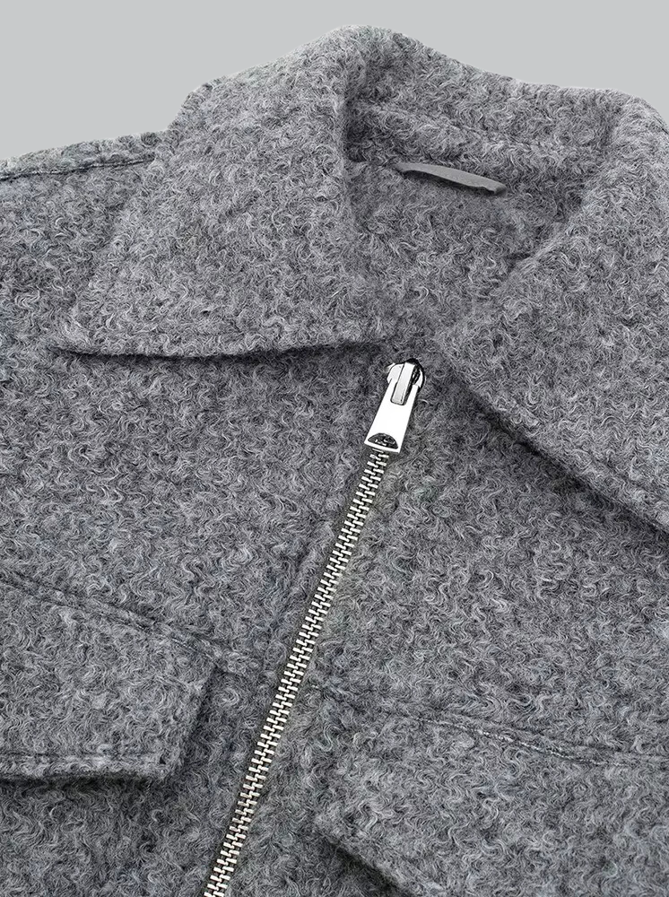 Vintage cropped pocketed jacket for women