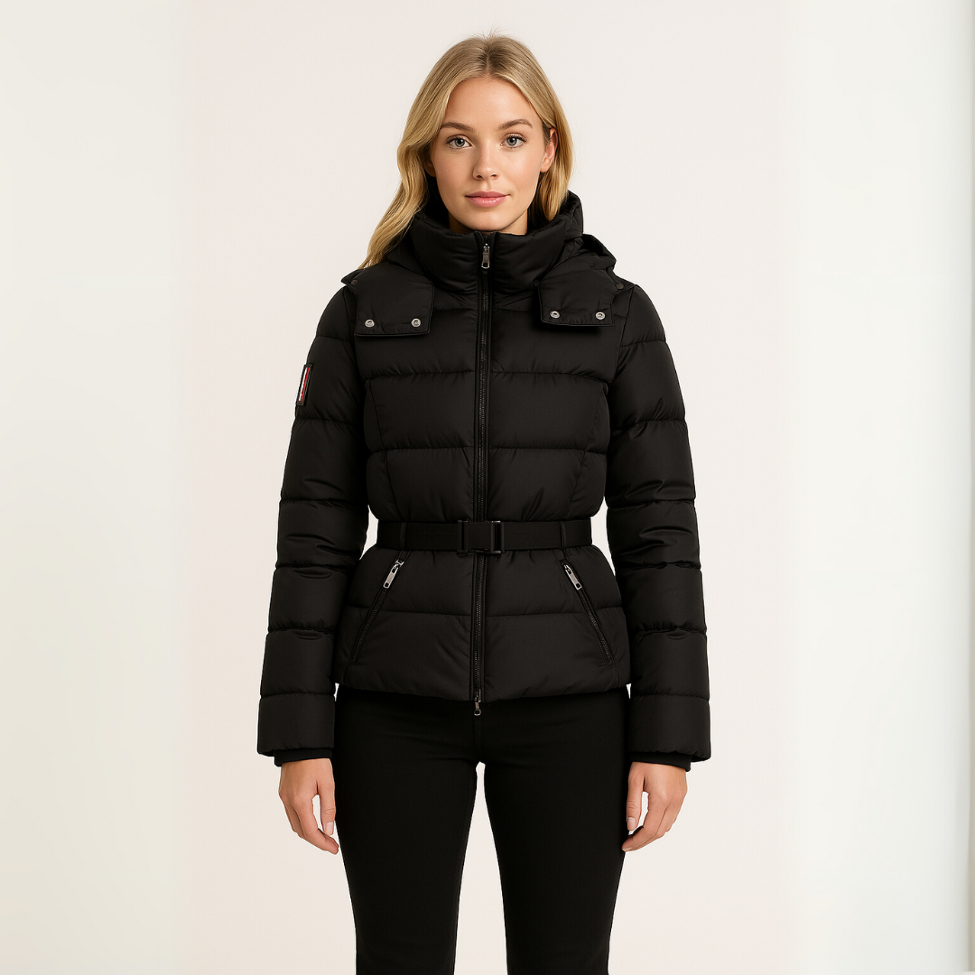 Loravelle | Women's Puffer Jacket – Belted, Water-Resistant