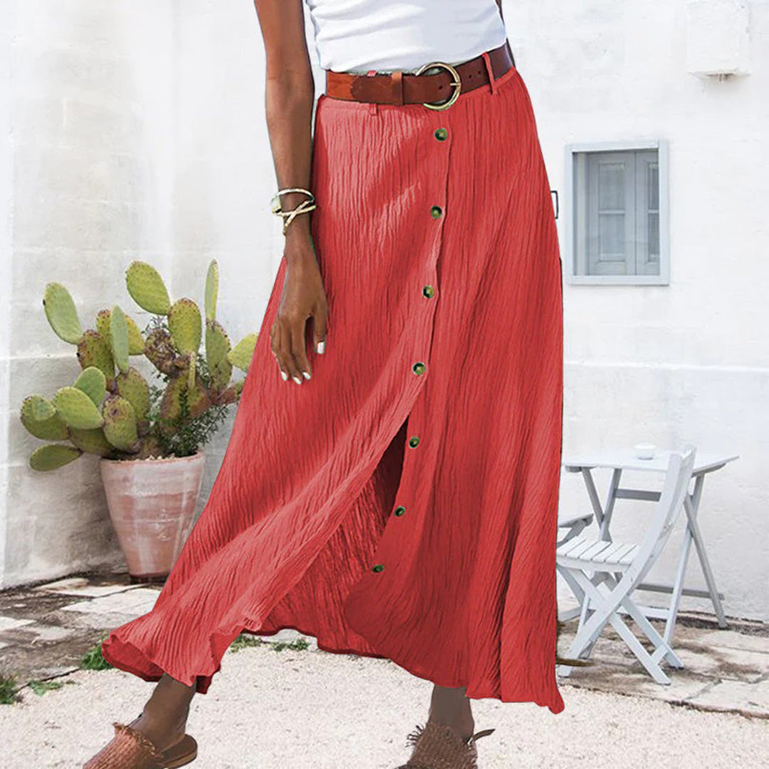 Ula - Maxi skirt with button placket