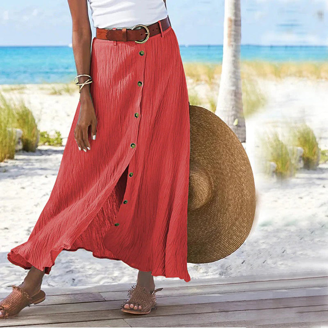 Ula - Maxi skirt with button placket