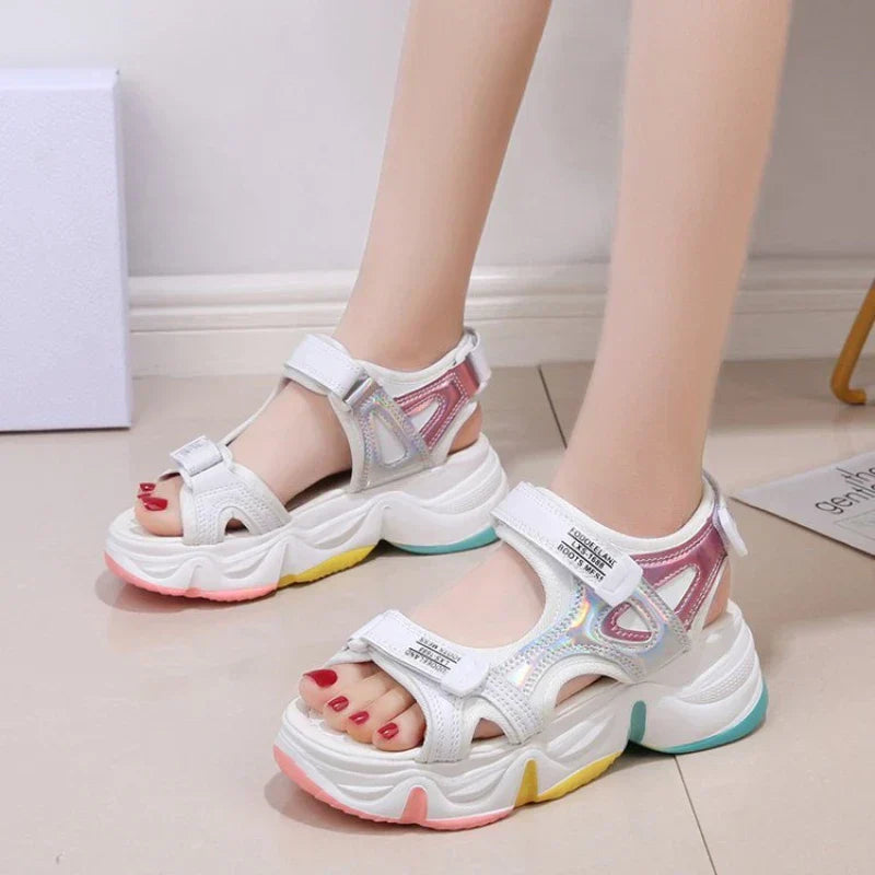 Colourful platform sandals