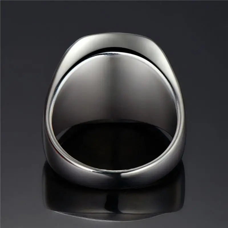 Theo - Signet ring made of titanium steel with Odin symbol