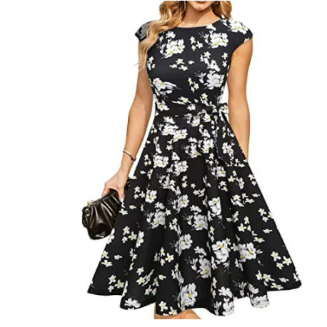 Taylor | Women's Floral Print Flutter Sleeve Dress