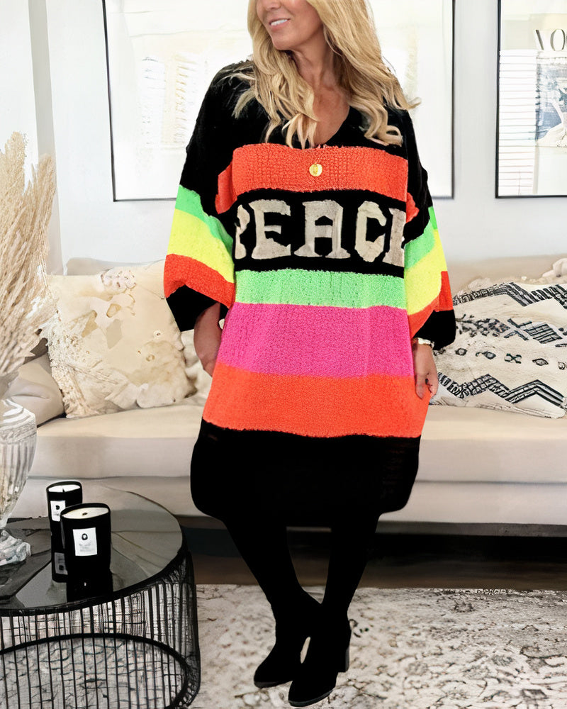 Retha - Peaceful Knitted Rainbow Sweater