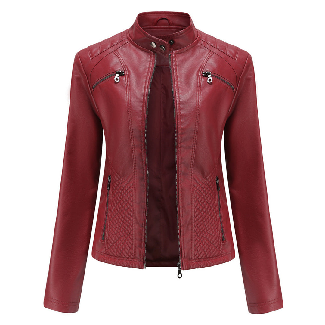 Spring leather biker jacket