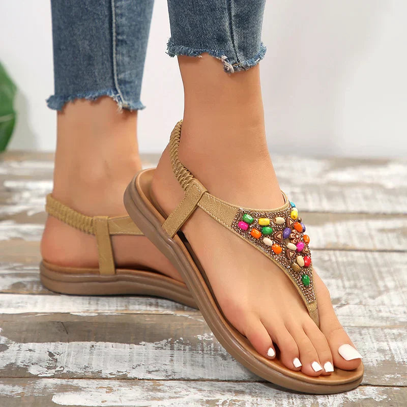 Retro bohemian flat heel sandals