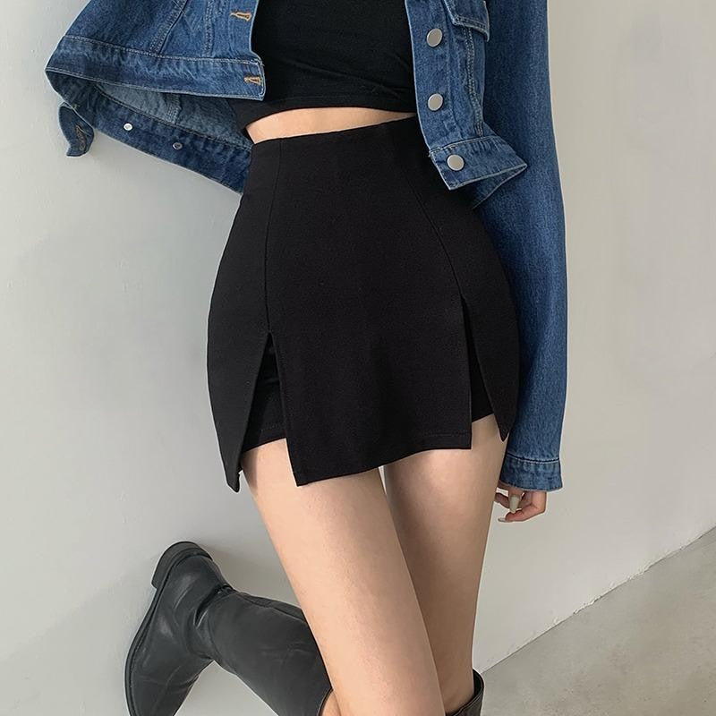 Seductive slit shorts - Women's office suit skirt