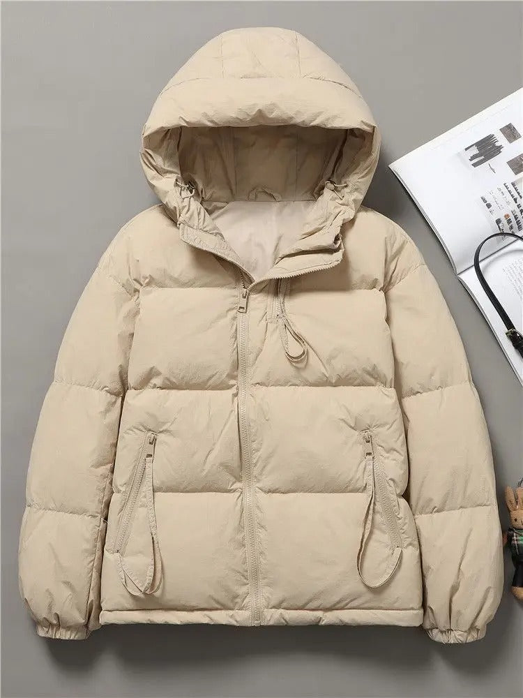Women's Puffer Jacket - Hooded Quilted Insulated - Lightweight Warm Casual Wear