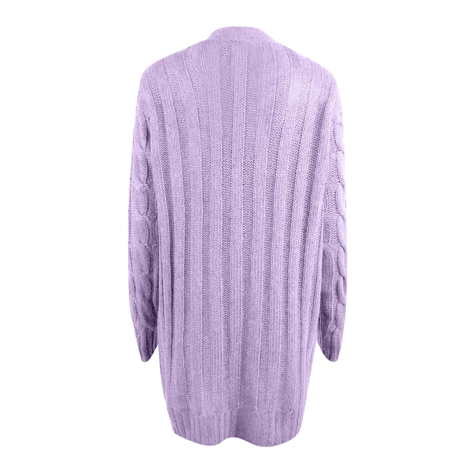 Purple - Knitted cardigan