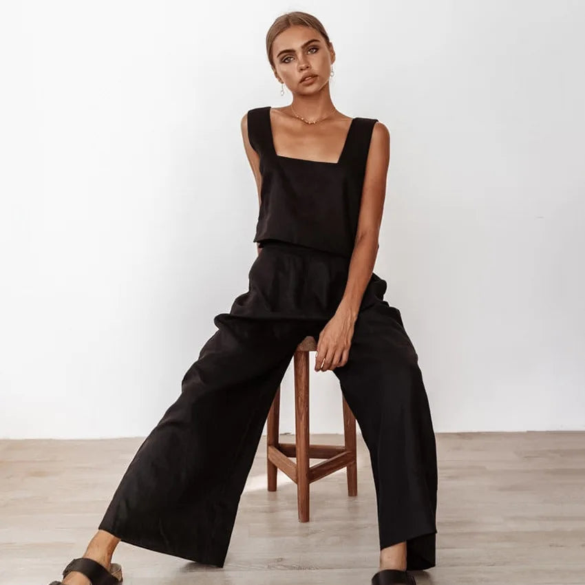 Eloise - Flowing wide trousers with matching tank top