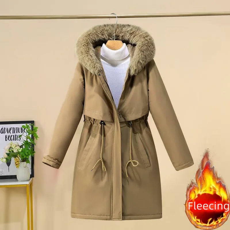 Women's Hooded Fleece Padded Jacket - Various Colors