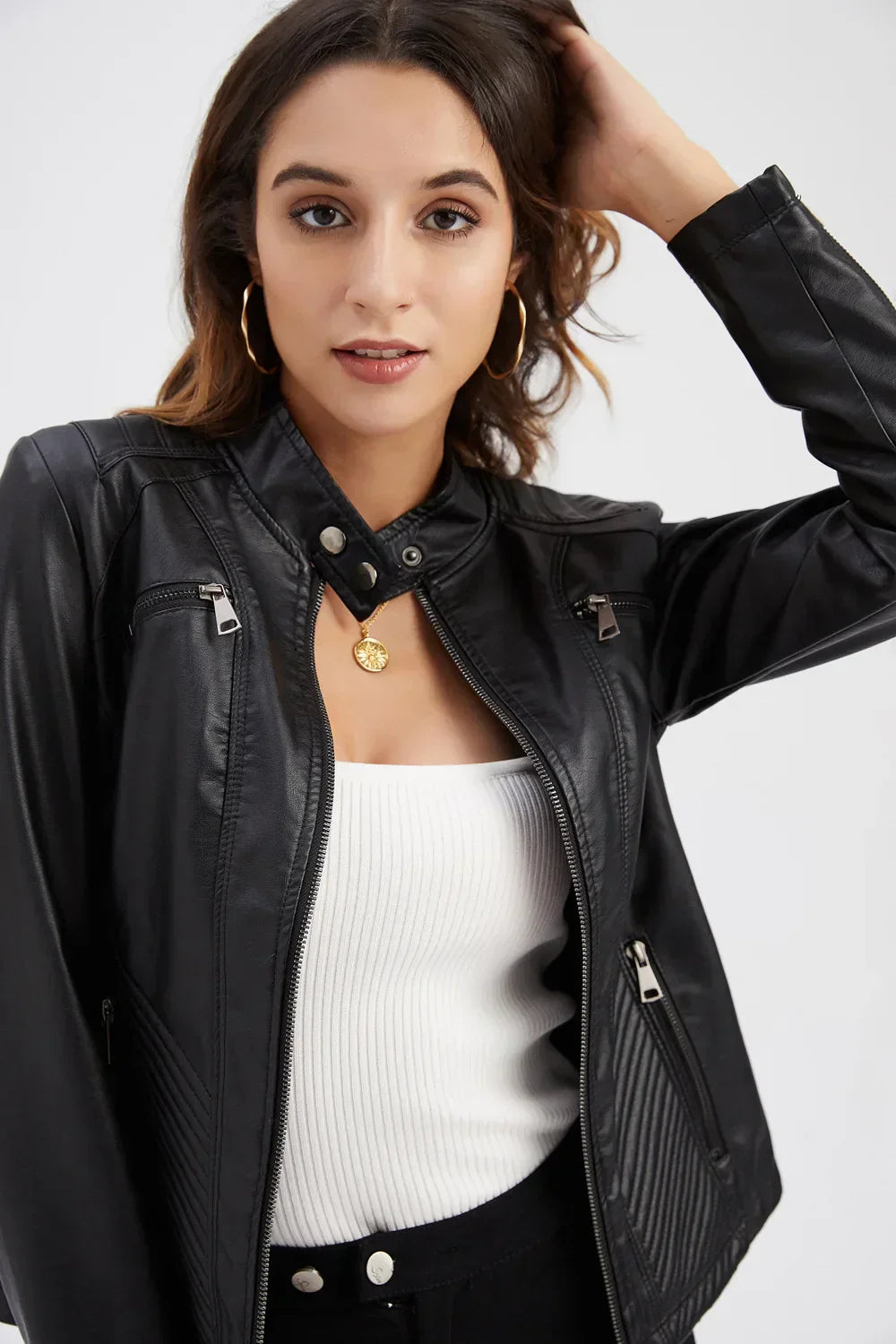 Chloe - Fashionable Leather Jacket For Women