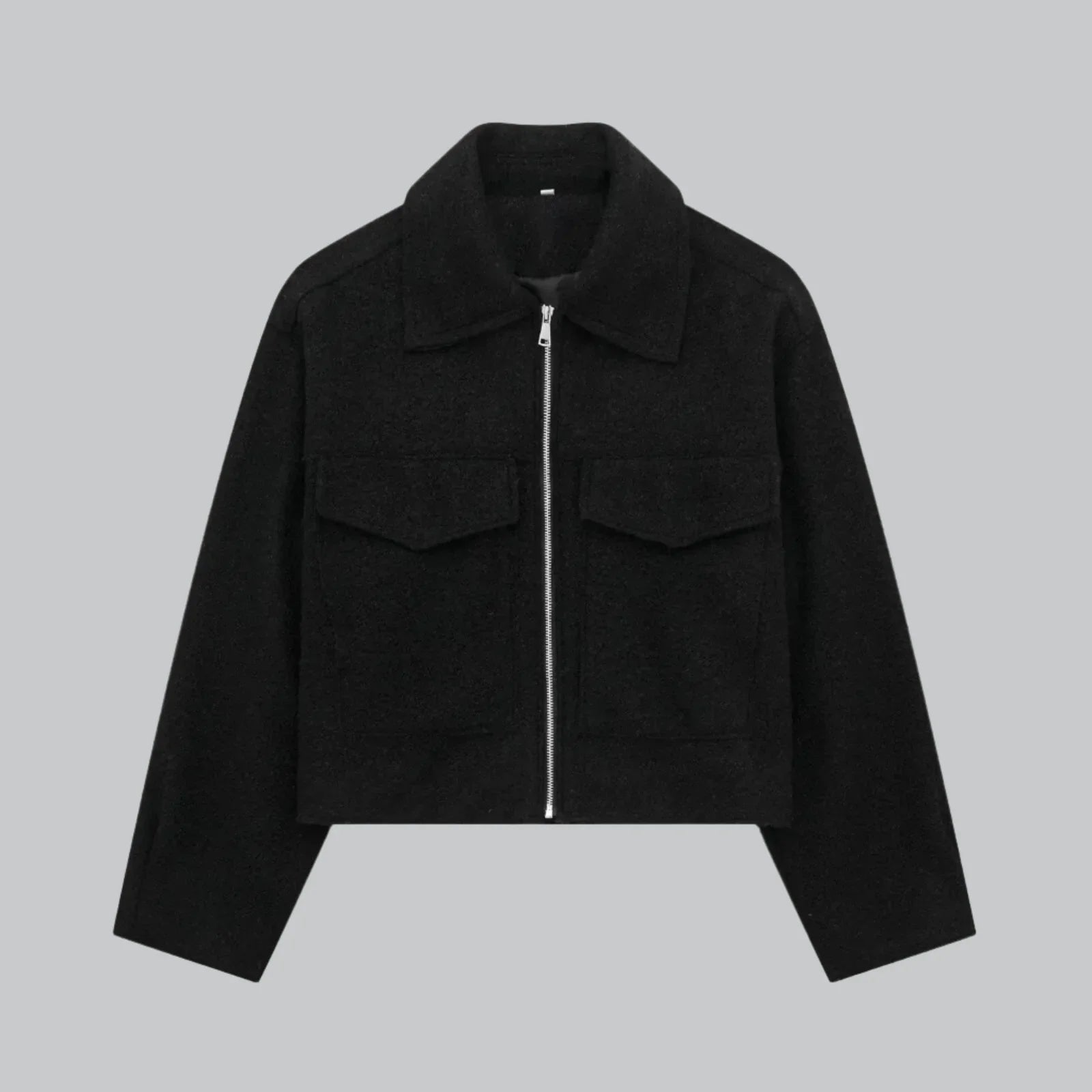 Vintage cropped pocketed jacket for women