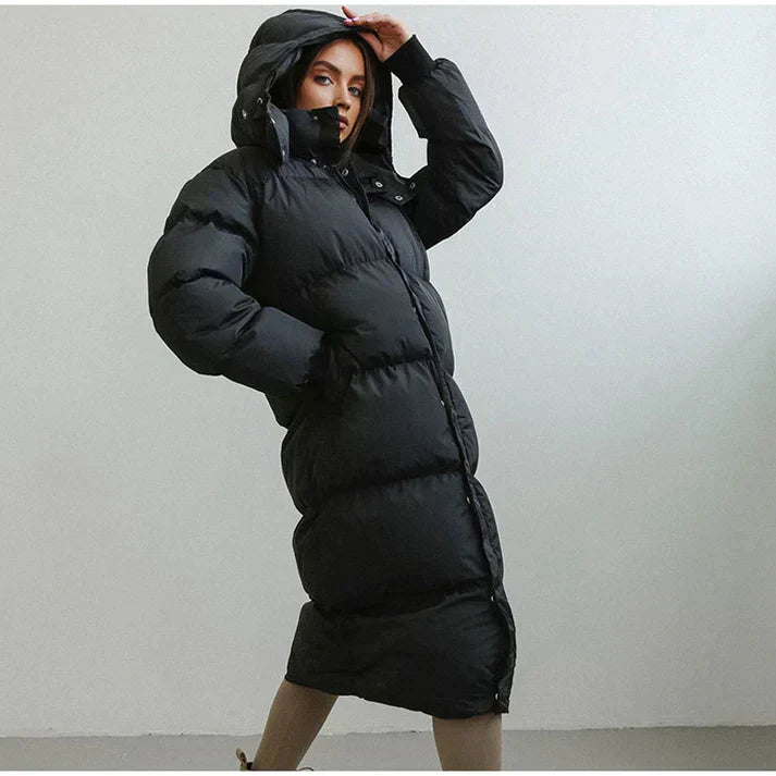 Thick and warm long puffer jacket